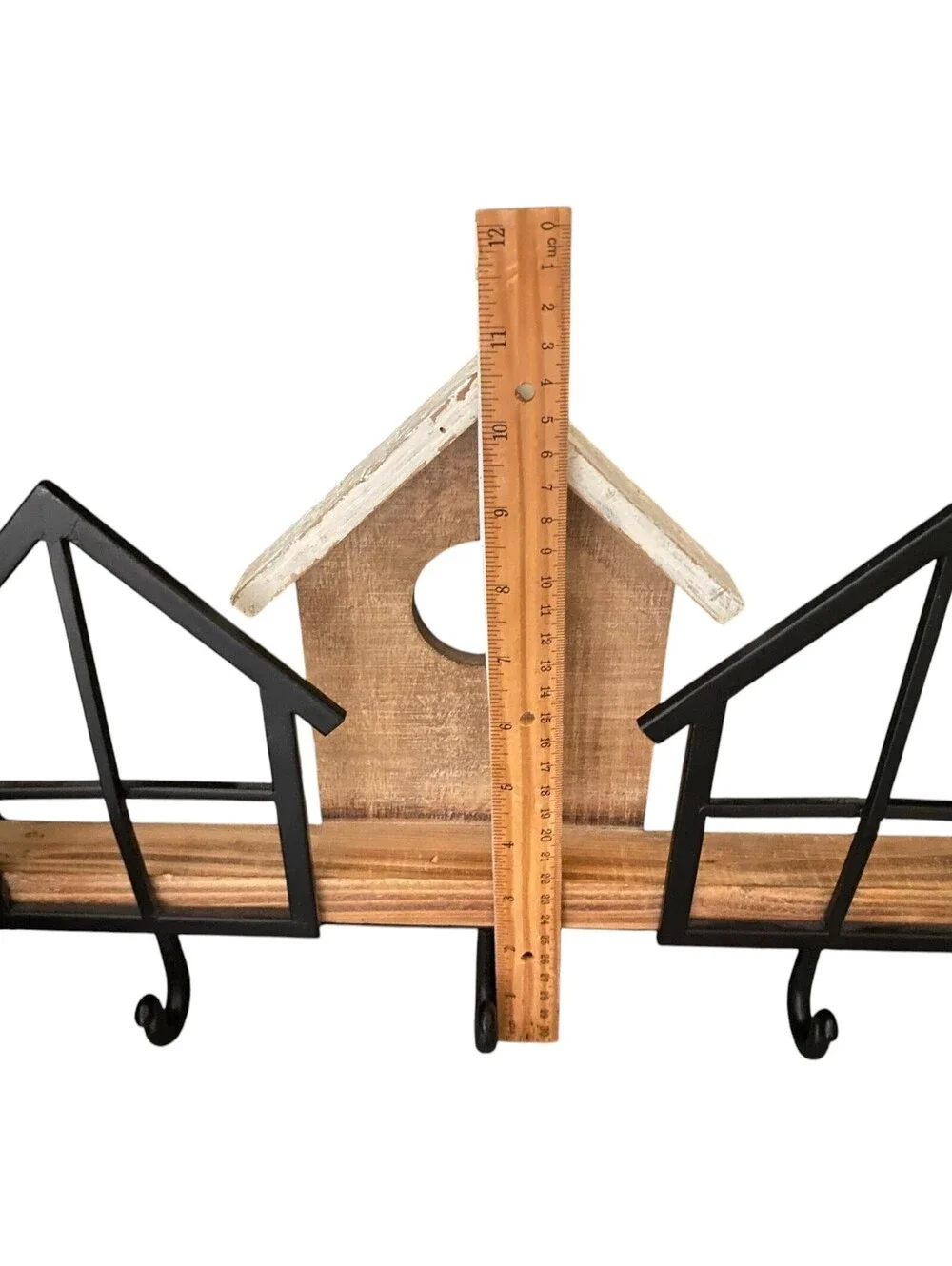 Rustic Farmhouse Birdhouse Wall Hook Rack Decor